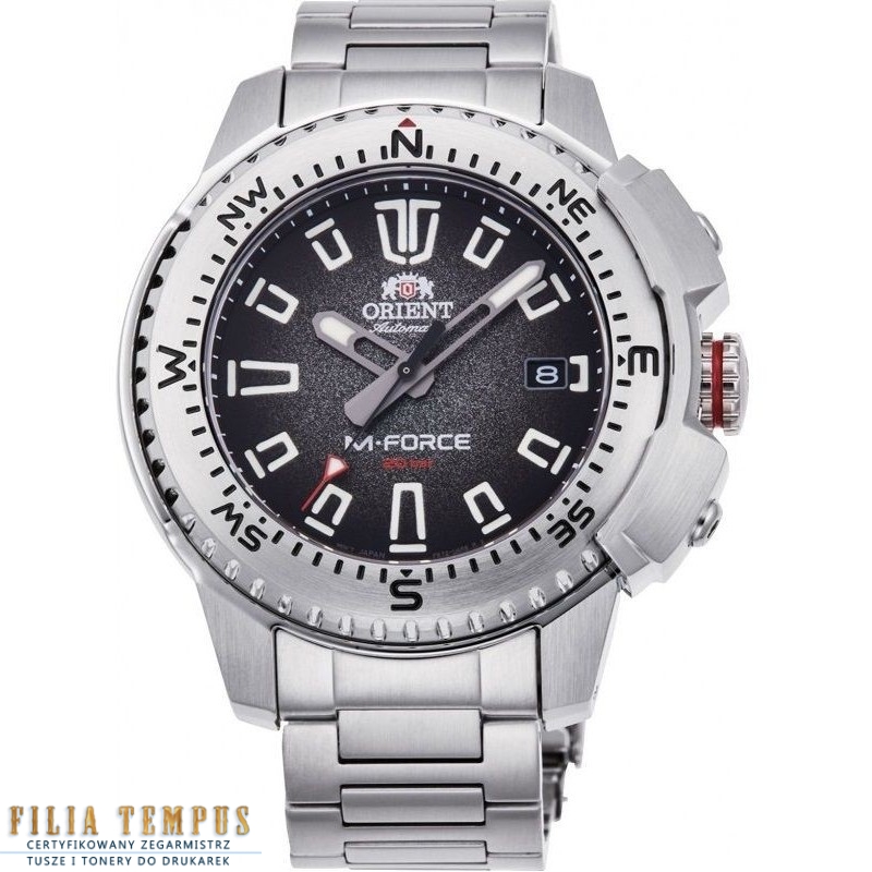 sportowy męski Zegarek Orient RA-AC0N01B10B M-Force Automatic na bransolecie