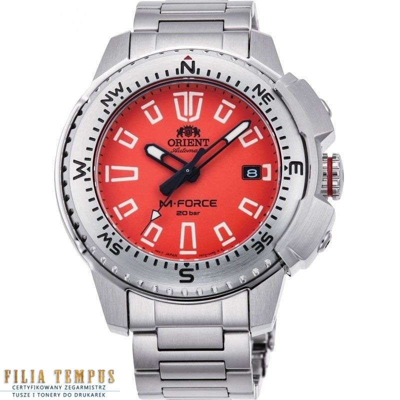 sportowy męski Zegarek Orient RA-AC0N02Y10B M-Force Automatic na bransolecie