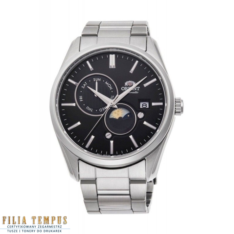 klasyczny męski Zegarek Orient Classic Sun & Moon Automatic RA-AK0307B10B na bransolecie