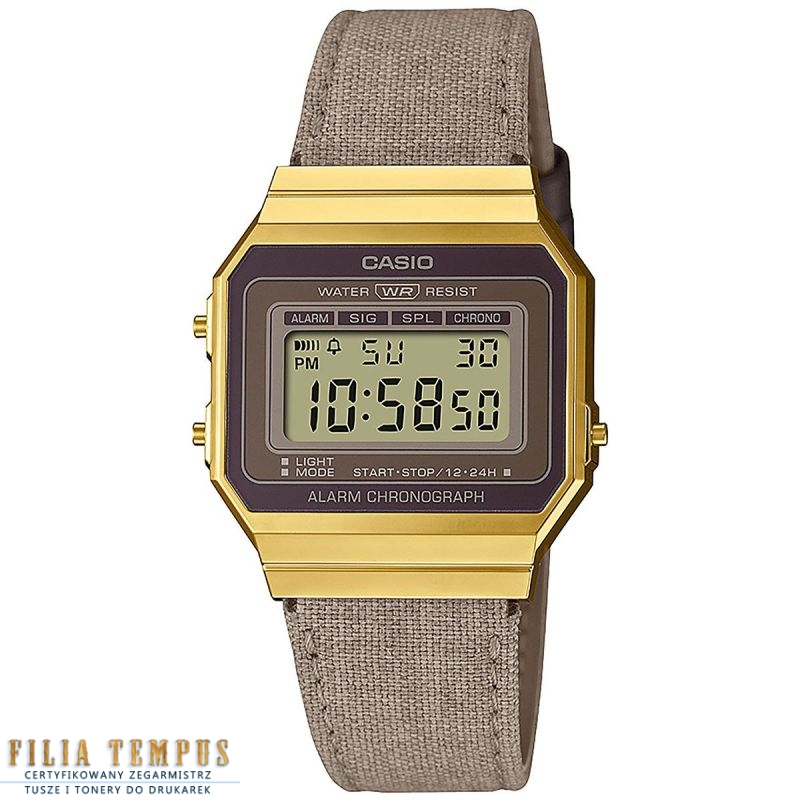 casual uniseks Zegarek Casio Vintage A700WEGL-5AEF Iconic na pasku