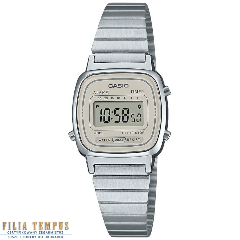 casual damski Zegarek Casio Vintage LA670WEA-8AEF Mini bransolecie stalowej