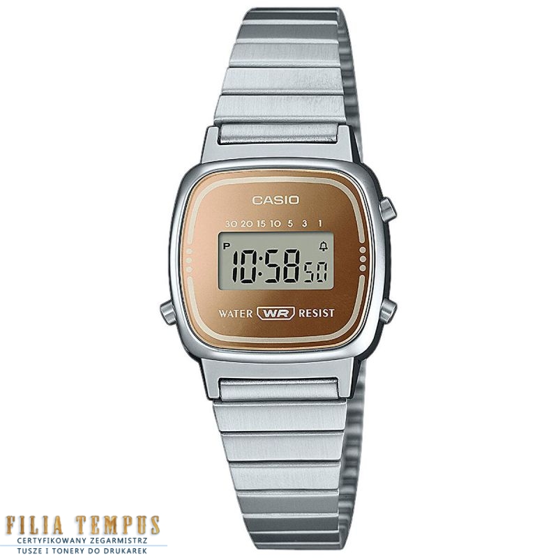 casual damski Zegarek Casio Vintage LA670WES-4AEF Mini bransolecie stalowej