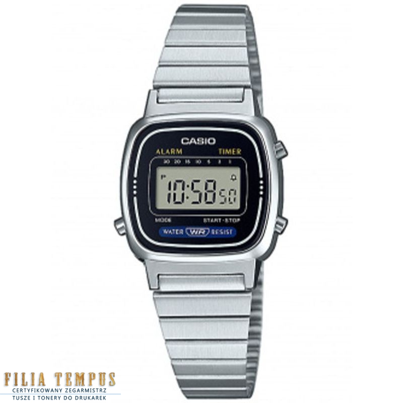 casual damski Zegarek Casio Vintage LA670WEA-1EF Mini bransolecie stalowej