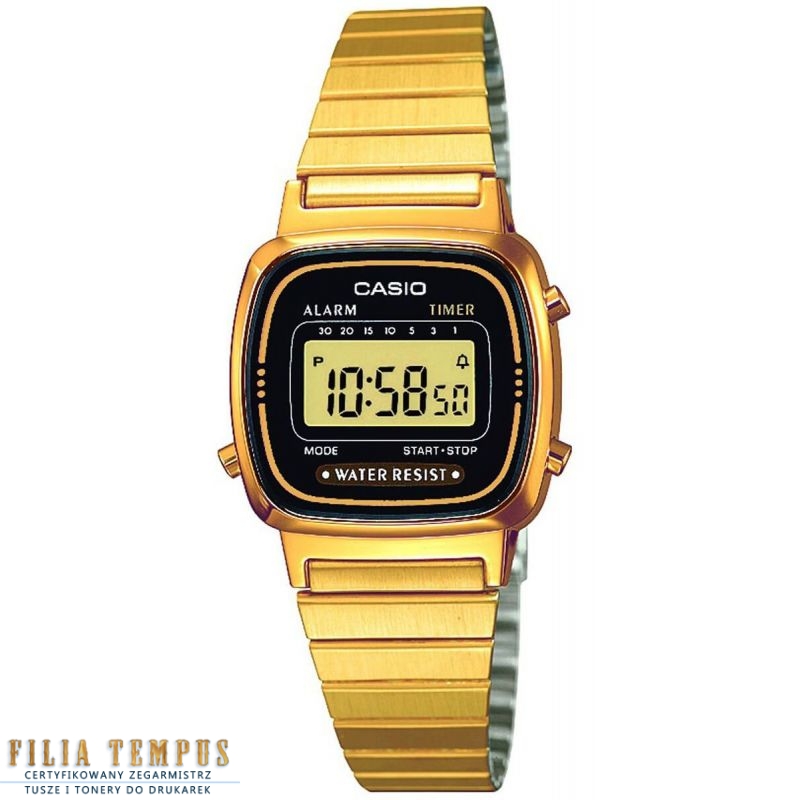 casual damski Zegarek Casio Vintage LA670WEGA-1EF Mini bransolecie stalowej